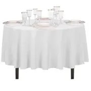 LinenTablecloth 90-Inch Round Polyester Tablecloth, White lot of 2 NEW WITH TAG