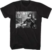 The Crow Movie Bw Photo & Logo Mens Black Short Sleeve T Shirt Vintage Style Graphic Tees Comfortable fabrics of high quality Medium