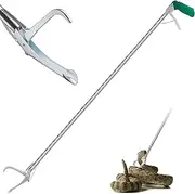 IC ICLOVER Upgrade 62 Inch Extra Long Snake Tongs Professional Heavy Duty Reptile Grabber Rattle Snake Catcher Wide Jaw Handling Tool with Lock, Non-Slip Grip Handle