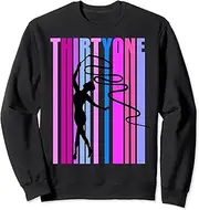 [X.Style] Womens 31st Rhythmic Gymnastics Birthday Twirling Ribbon Sweatshirt ds1933 Sweater (XL) Black