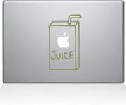 The Decal Guru Apple Juice Vinyl Sticker, 13" Macbook Pro, Gold
