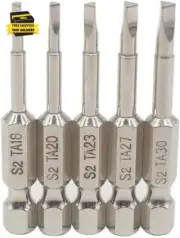 5 Pieces Magnetic Triangle Screwdriver Bits Set, 1/4 Inch Hex 1.8/2.0/2.3/2.7/3.