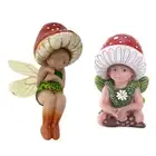 Mushroom Elf Statue Resin Miniature Fairy Figurine for Home Decorations Balcony