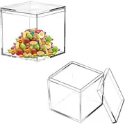 [Ljxyloog] 2 Pack Clear Acrylic Plastic Square Cube Small Acrylic Box with Lid Storage Mini Acrylic Boxes Square Display Box Organizer Containers for Candy Jewelry Display(10x10x10 cm)