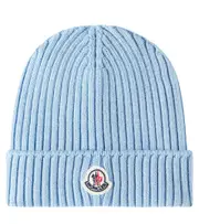 [Moncler Enfant] Moncler Enfant Logo wool beanie M blue