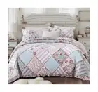 DaDa Bedding Cottage Patchwork Floral Bedspread Set - Hint of Mint Dainty Qui...