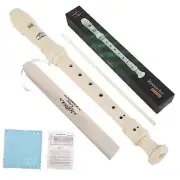 Glory Soprano Recorder Instrument for Beginner, German Fingering C Key Beige