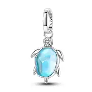 925 Sterling Silver Blue Turtle Pendant Charm For Bracelet Or Necklace