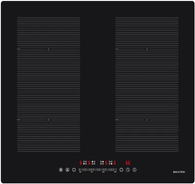 Casa 60cm 4 Zone Black Induction Cooktop CAS6012F