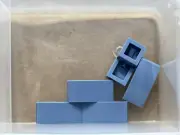 LEGO Parts - Sand Blue Slope, Curved 2 x 1 x 2/3 - No 11477 - QTY 5