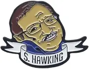 [Pinstant] Stephen Hawking Theoretical Physicist Physics Cosmologist Universe Theory Science Scientist 1.25" Enamel Pin Badge, 1.25 Inches, Enamel, enamel
