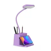AXX Cute Purple Desk Lamp, Rechargeable Study Table Light for Home Office,