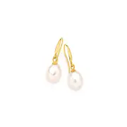 9ct Gold Cultured Freshwater Pearl Earrings in White