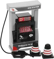 TEHAUX 1 Set Realistic Gas Station Model with Road Cone Multifunctional Simulation Model for Creative Learning and Play for Imaginative Play and Math Skills Enhancement