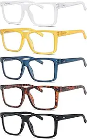 Eyekepper 5-pack Oversized Reading Glasses Square Large Frame Readers