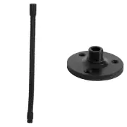 Flexible Black Gooseneck for Microphones, 13" Length & Microphone Flange Mount