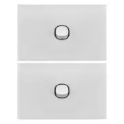 2PK Doss ASW1 115mm Acrylic Wall Plate 1 Gang Light Power Switch 2 Way On/Off WH