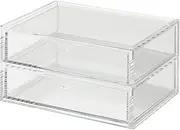 Muji Acrylic Stackable 2-Drawer Storage Case, Small,17.5 cm Width x 13 cm Depth x 9.5 cm Height