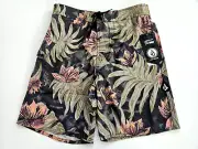Volcom Boy's XL/16 Lido Green Tropical Print Board Shorts Anti-UV 50+