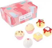 Ipetboom 6pcs Cake Shape Bath Relaxing Spa Bubble Balls Natural Sea Salt Safe for Sensitive Skin