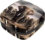 Period Bag,Sanitary Napkin Storage Bag,African Animal Family Elephant,Tampon Bag for Purse