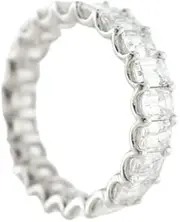 [HEARTS AND YOU] 4.17ct Emerald Cut Moissanite Wedding Band Full Eternity White Gold Plated