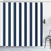 Emvency Shower Curtain Abstract Classic Navy Blue and White Stripe Graphic Modern Waterproof Polyester Fabric 72 x 72 inches Set with Hooks