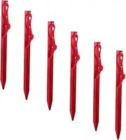 CORHAD 6pcs Adjustable Aluminum Alloy Tent Stakes Lightweight Ground Nails for Outdoor Camping Gardening Beach Canopies High Strength Easy to Use for Grass Ice Ground