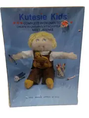 Kutesie Kids "Jeremie" Soft Sculpture Boy Doll Kit, NEW 1984 Craft kit Baby Dol