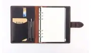 A5 loose leaf Writing note Notebook Retro Diary Notepad cow leather coffee Q437