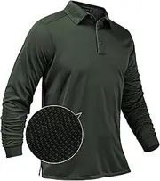 [TAPULCO] Mens Quick Dry Golf Polo Shirts Long Sleeve Casual Breathable Athletic Performance Stretch Sports Collared T-Shirts