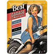 Nostalgic Art 15x20cm Small Wall Hanging Metal Sign Best Garage Yellow Decor
