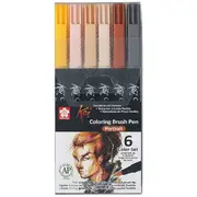 Sakura Koi Colouring Brush Pens Portrait 6 Pack