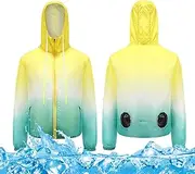 [KUMADAI] USB Cooling Jacket with Fans Air Conditioning Jacket Fan Jacket UV Resistant Summer Coat for Outdoor Sports and Work