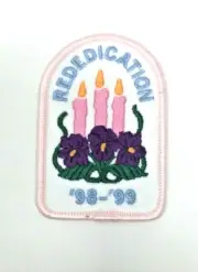 PATCH GSA Girl Scouts Rededication '98-'99 1998 Candles Purple Flowers