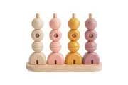 mushie Wooden Multi Shape Stacker for Kids 3 Years+ Preschool Educational Toddler Montessori Toys Sunrise
