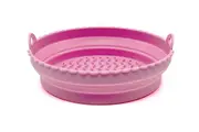 Reusable Collapsible Silicone Basket Heat Resistant Easy Cleaning Air Fryer Silicone Liners-Pink