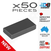 50x Genuine LEGO® - Tile 1 x 2 - Dark Grey (Dark Bluish Grey) - Part: 3069b -NEW