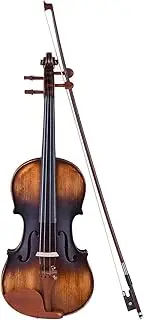 4/4 Full Size Violin Matte-Antique Spruce Top Jujube Wood Parts(Peg and Tailpiece) with Cleaning Cloth Bridge Violin Strings Multicolor Full Size