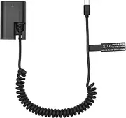 RAYWE LP-E6 Dummy Battery USB-C Coupler Adapter DR-E6 Dummy Battery Coupler with USB Type-C Spring Power Cable Replacement for Canon EOS R R5 R6 90D 80D 70D 60D 60Da 5D Mark II III IV 6D Mark II 7D