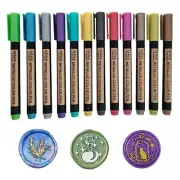 Wax Seal Pen Kit, YOSENLING 12 PCS Metallic Marker Pens Seal Pens Set for Wax...