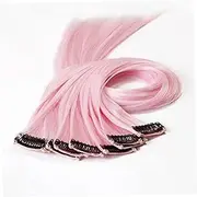 ARTSEWPLY 10Pcs Light Pink Synthetic Straight Hair Clip in Extensions for Women Comfortable All Day Wear Restyle and Washable Fashionable Colored Hair Accessories