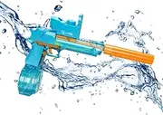 Electric Water Gun, Full Auto Water Pistol for Swimming Pool, Transparent Automatic Water Blaster, Long Range Water Toy for Kids Teen and Adults (Blue)