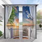 Outdoor Curtains, Waterproof, Weatherproof Privacy Screen, Patio Sun Protection