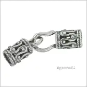Oxidized Sterling Silver Bead Cap Cord End For 3mm Leather Cord #51903