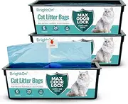 BrightOn Litter Bag Refill Roll for Genie Easy Roll Litter Bin, Max Odor Block, 3-Pack (Unscented 75 Bags)