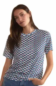 Cynthia Rowley Fanfare Tee in Navy White at Nordstrom, Size Medium