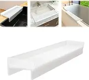 20’ Silicone Sink Edge Protector, Kitchen Sink Edge Guard, Splash Guard for Bathtub Sink, Sink Granite Quartz Protector, Adjustable Countertop Protectors to Fit Various Kitchen (White)