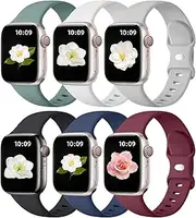 [IXTRA] 6 Pack Sports Watch Band for Apple Watch 49mm 46mm 45mm 44mm 42mm 41mm 40mm 38mm Soft Silicone Waterproof Straps Women Men Replacement Strap for iWatch Series 10 9 8 7 6 5 4 3 2 1 SE Ultra2/1