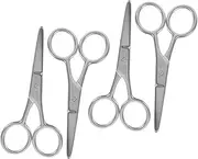 TOVINANNA 4pcs Scissors Trimsher Clippers Small Clippers Haircut Shears Small Scissor Grooming Shears Trimmer Trimming Shears Nail Clippers Eyebrow Trimming Tools 304 Stainless Steel Silver